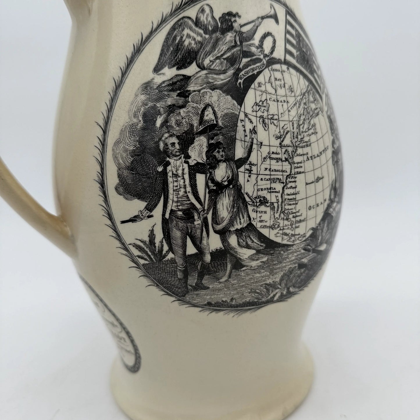 "Washington in Glory — America in Tears" Creamware Pitcher c. 1790