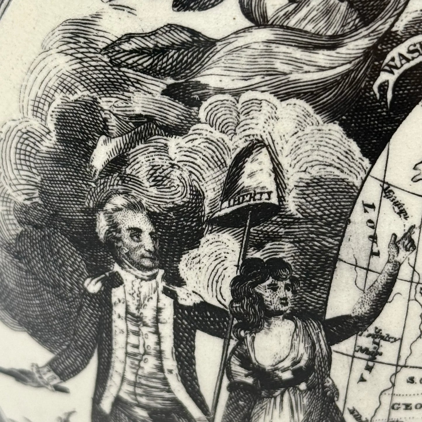 "Washington in Glory — America in Tears" Creamware Pitcher c. 1790