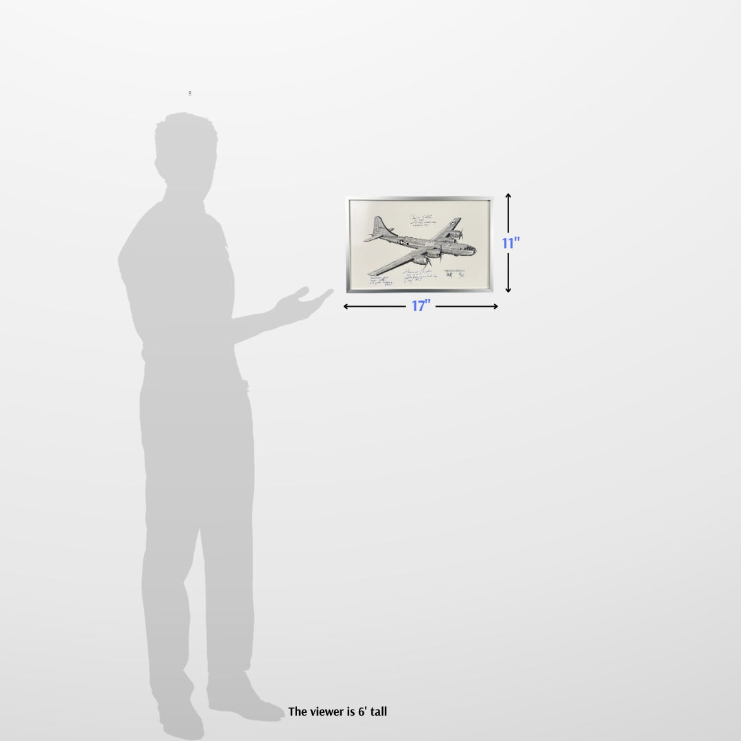 "Enola Gay" print signed individually by the crew — Hiroshima mission — Framed