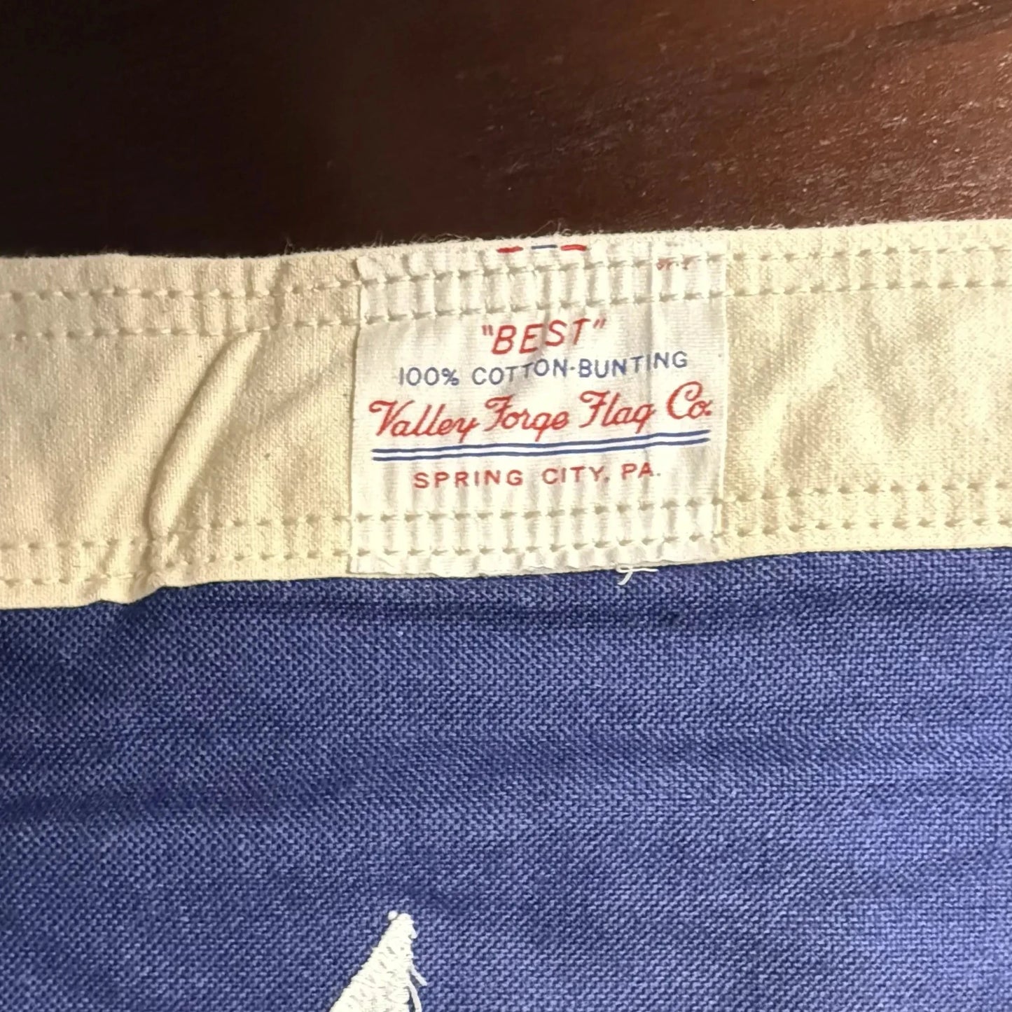 50 Star Flag with sewn stars and stripes — Valley Forge Flag Co. — "Best" — 100% cotton-bunting