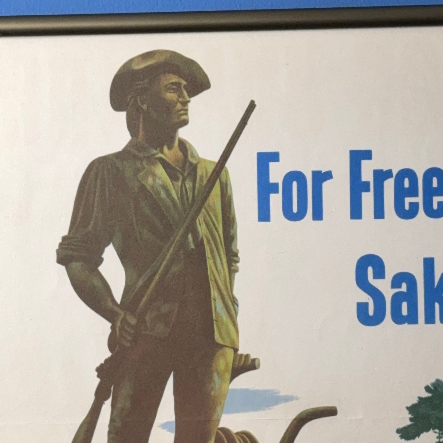 For Freedom's Sake — Buy War Bonds - Small poster from WWII - Framed