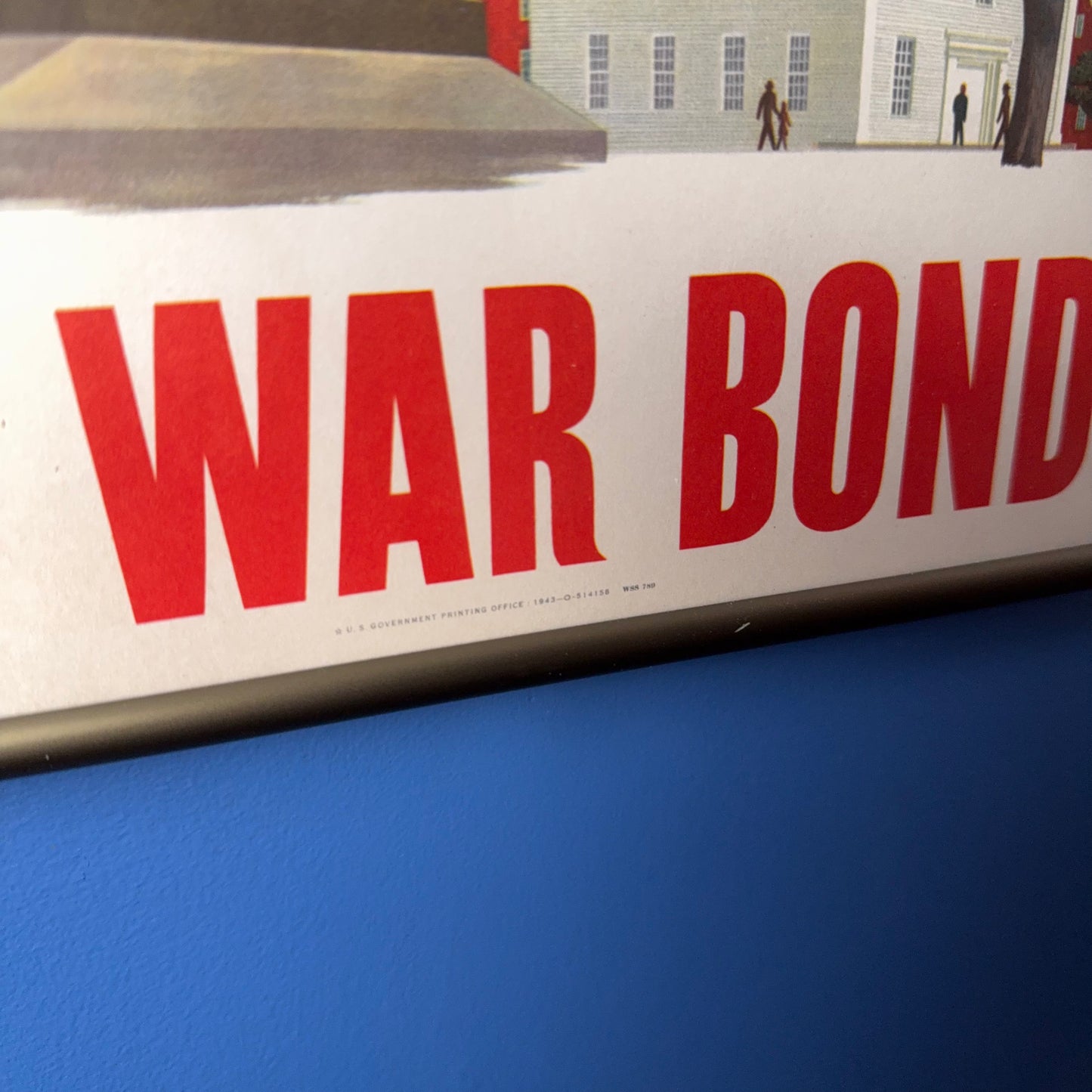 For Freedom's Sake — Buy War Bonds - Small poster from WWII - Framed