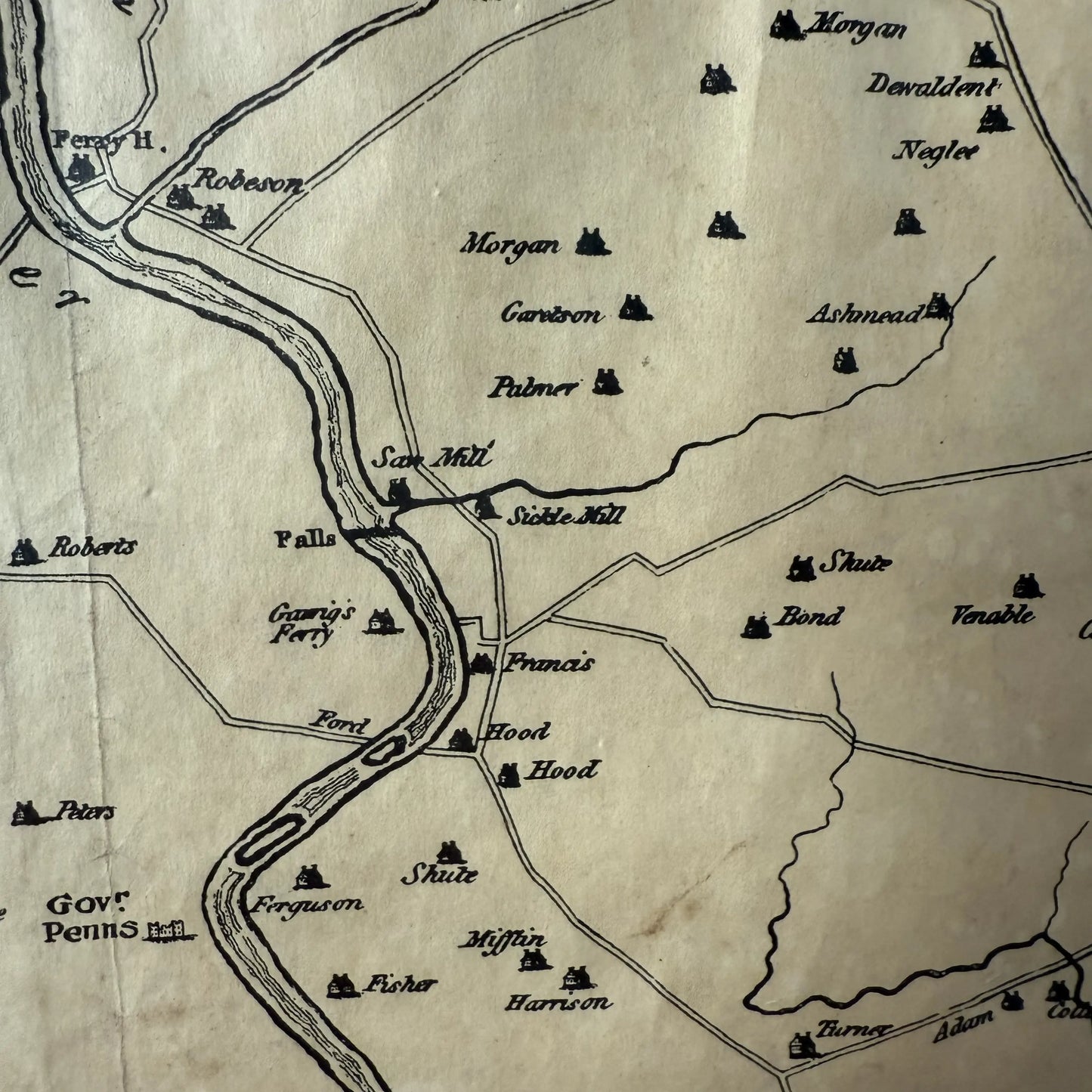 Map of Philadelphia 1777 — Framed