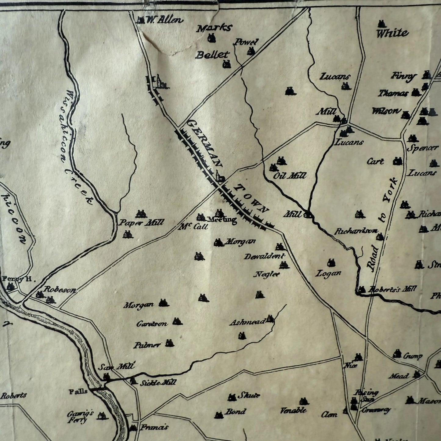 Map of Philadelphia 1777 — Framed