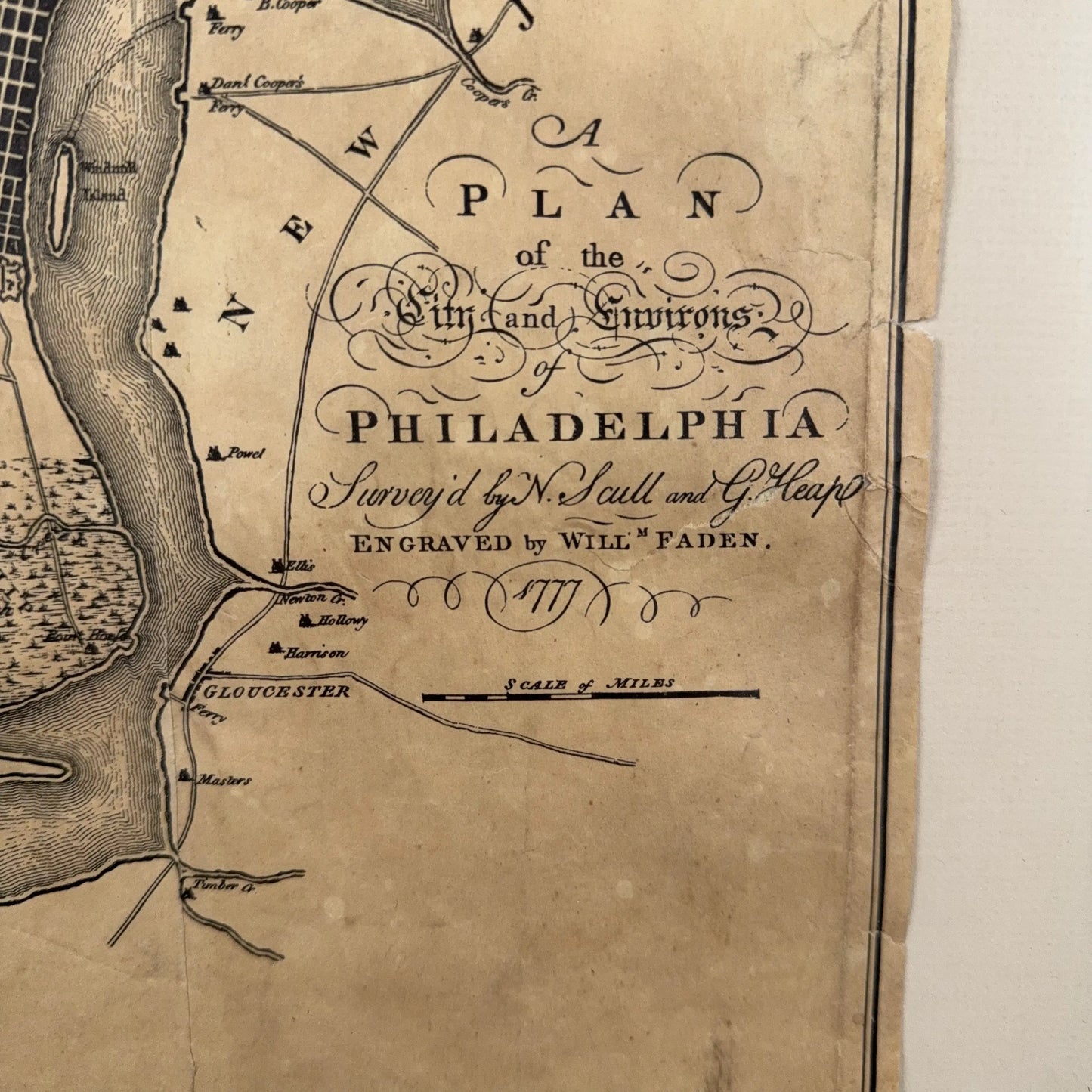 Map of Philadelphia 1777 — Framed