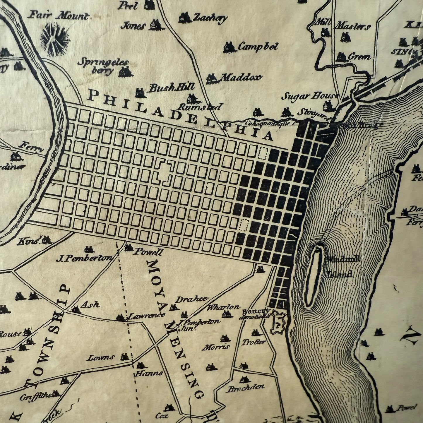 Map of Philadelphia 1777 — Framed