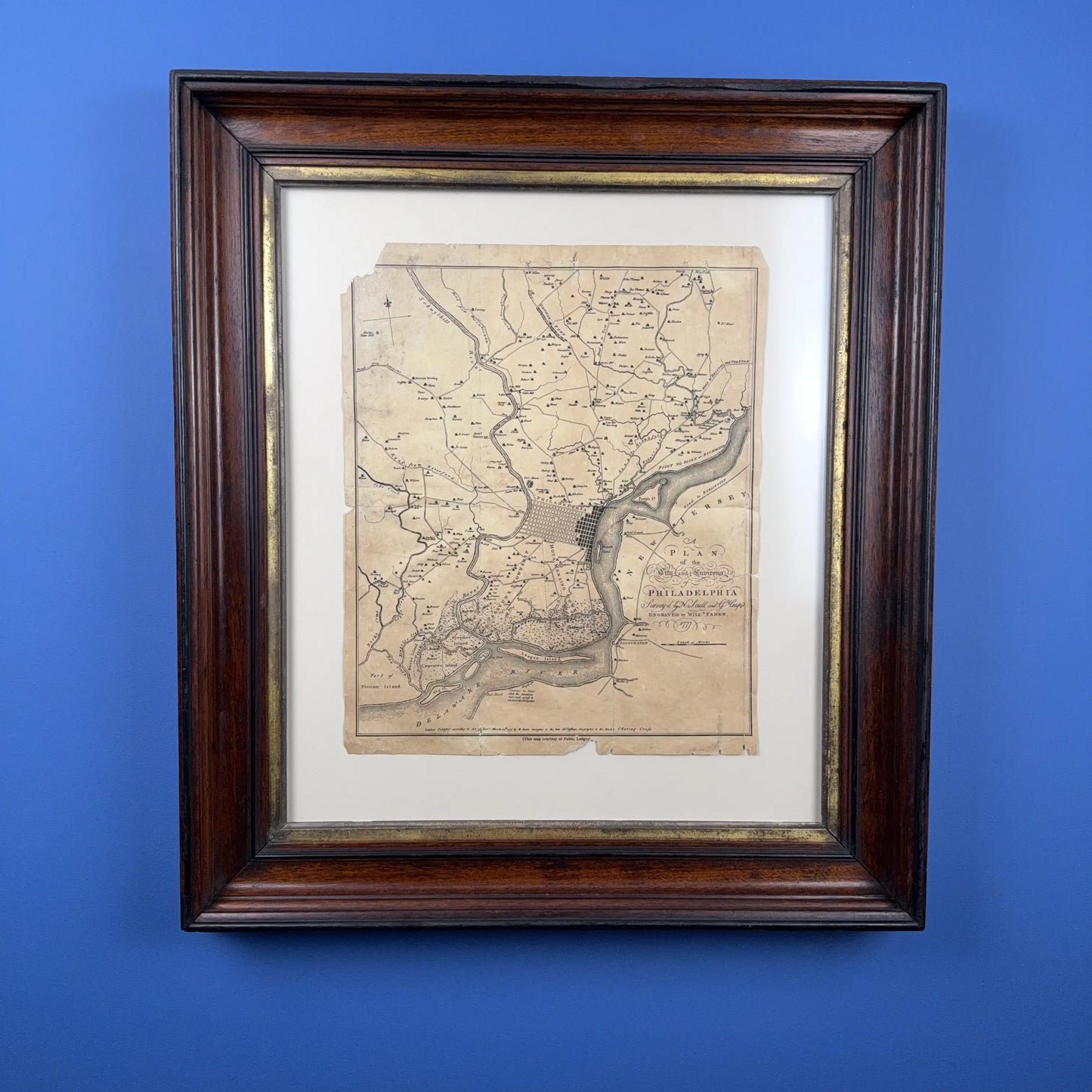 Map of Philadelphia 1777 — Framed