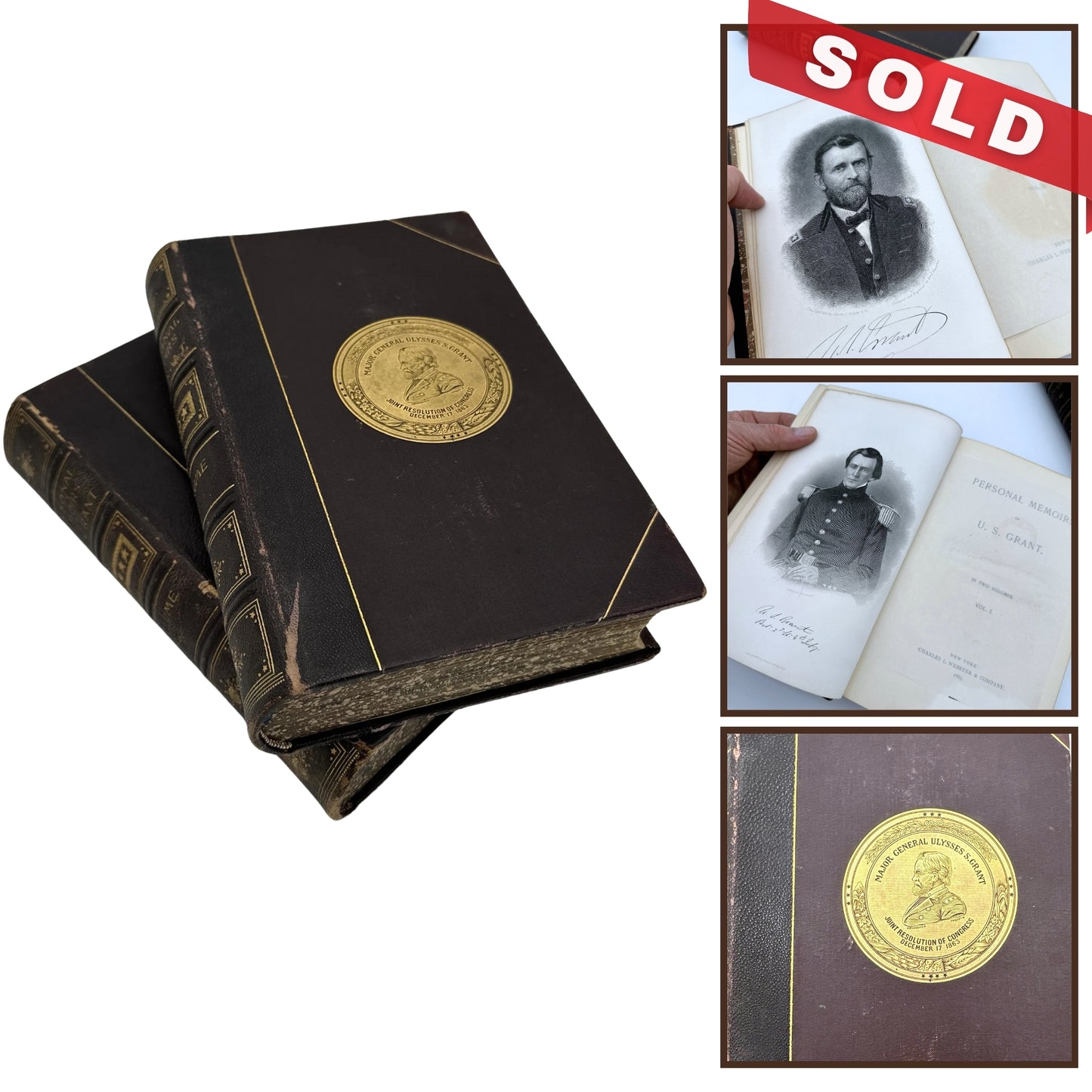 1885-86 Personal Memoirs of U.S. Grant — Two volumes