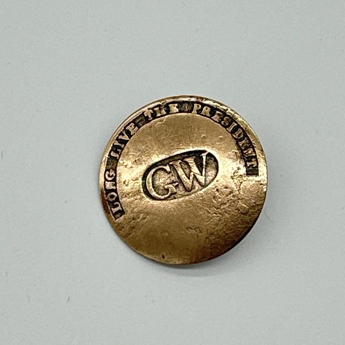 George Washington 1789 "GW" Inaugural Button — "LONG LIVE THE PRESIDENT" — Includes certificate of authenticity