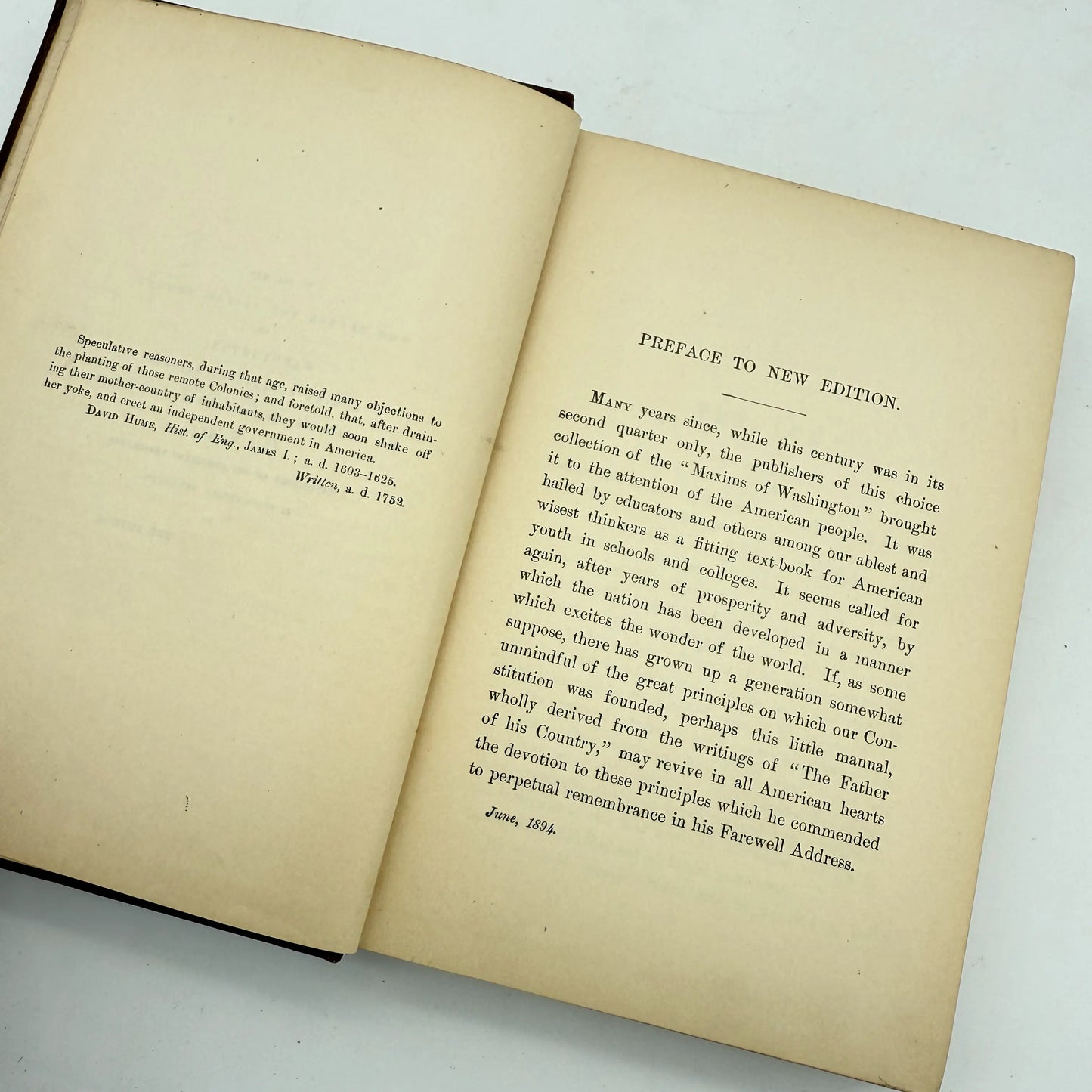 "Maxims of Washington: Compiled for use in schools, libraries, and all American Homes" — 1894