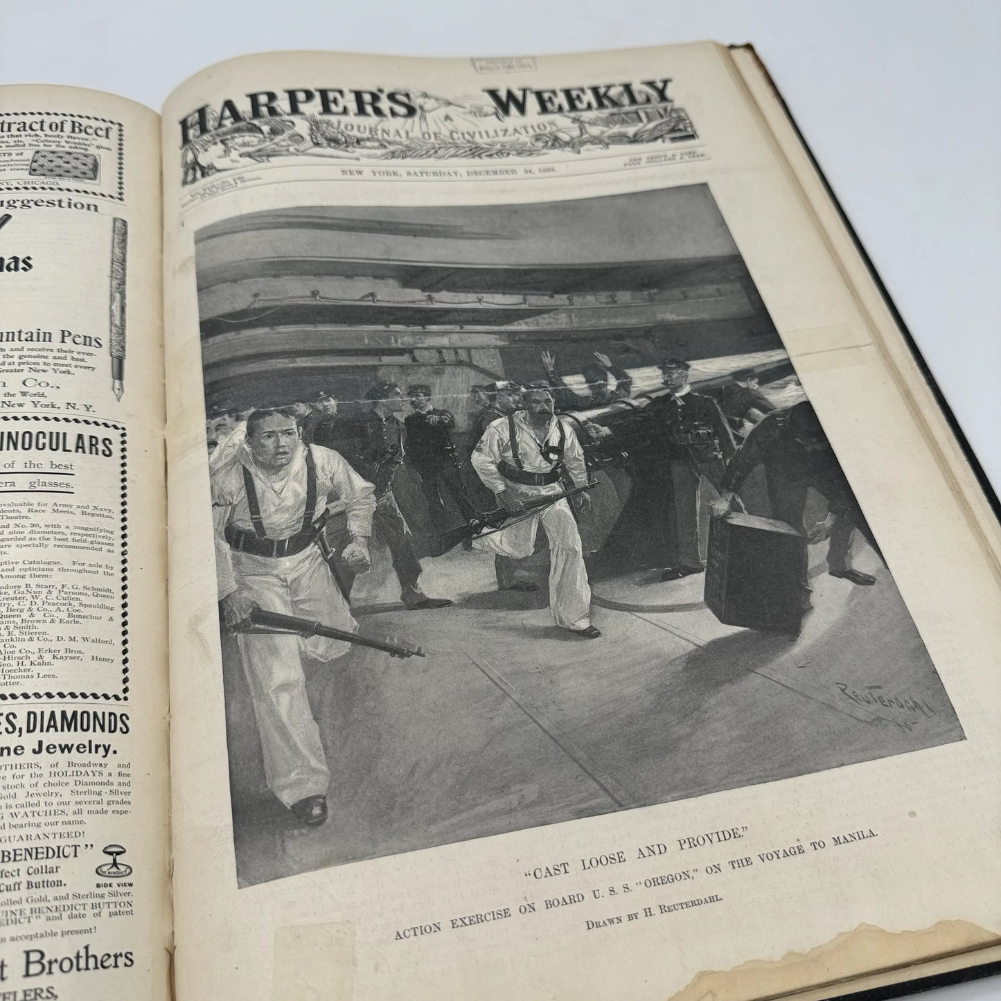 "Harper's Weekly" Vol. 42 for the year 1898, in a large bound book