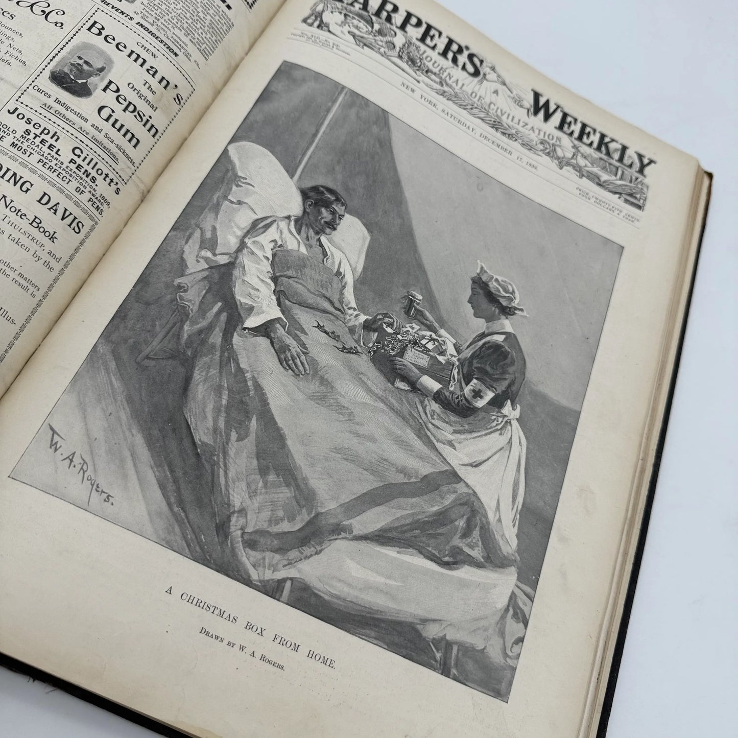 "Harper's Weekly" Vol. 42 for the year 1898, in a large bound book