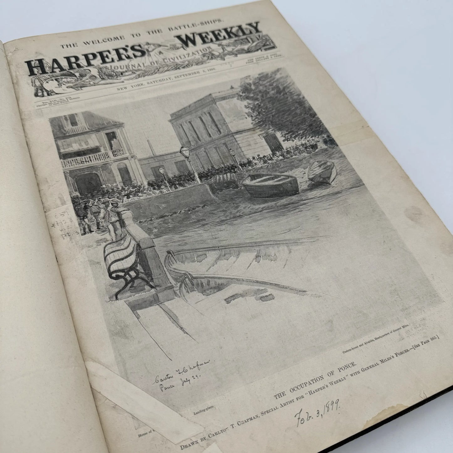 "Harper's Weekly" Vol. 42 for the year 1898, in a large bound book