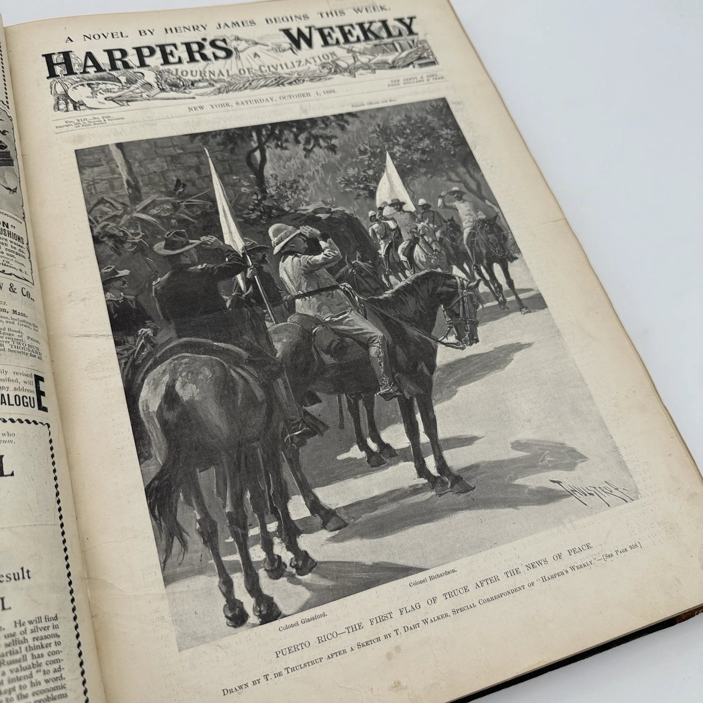 "Harper's Weekly" Vol. 42 for the year 1898, in a large bound book
