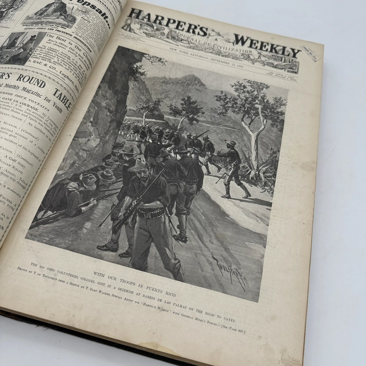 "Harper's Weekly" Vol. 42 for the year 1898, in a large bound book