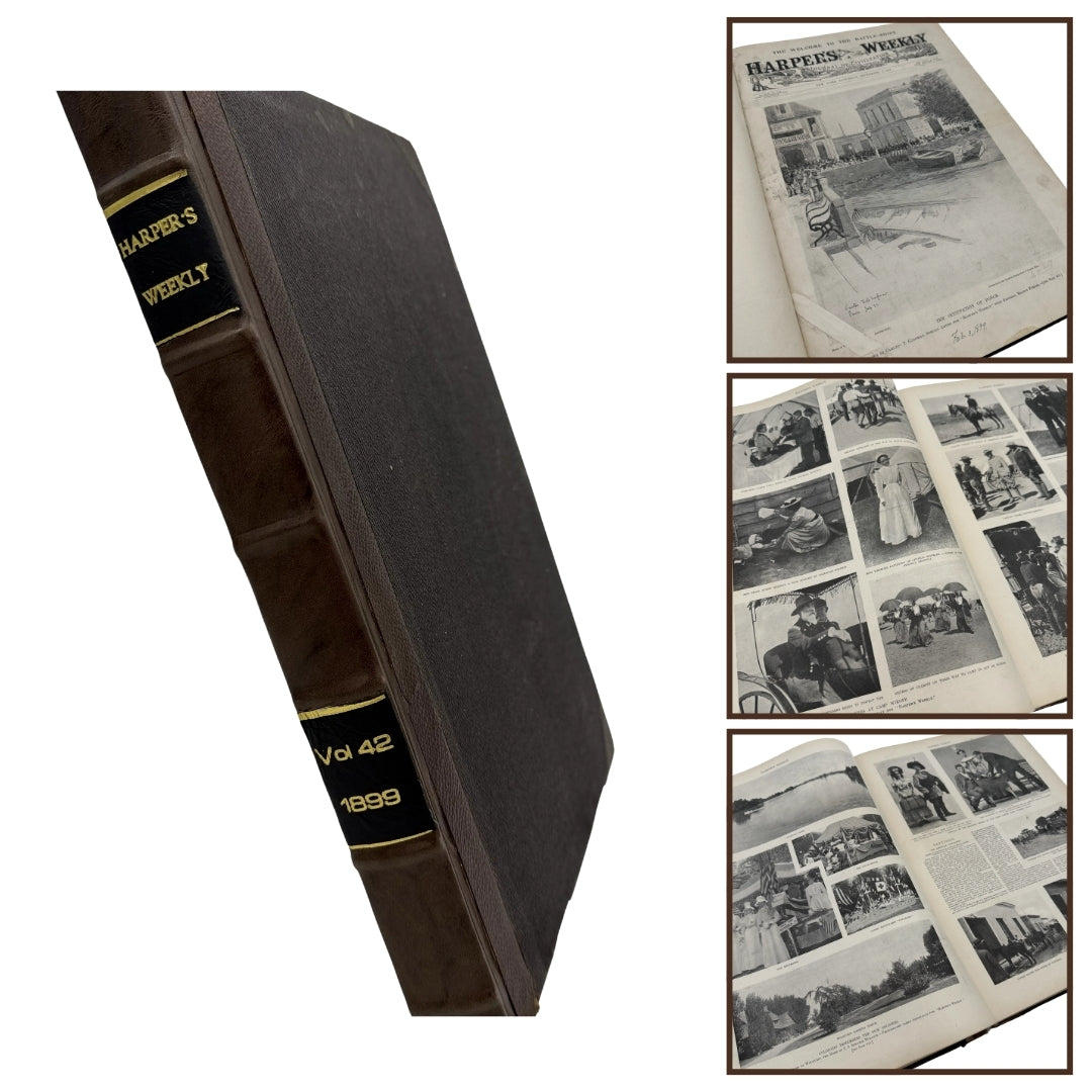 "Harper's Weekly" Vol. 42 for the year 1898, in a large bound book