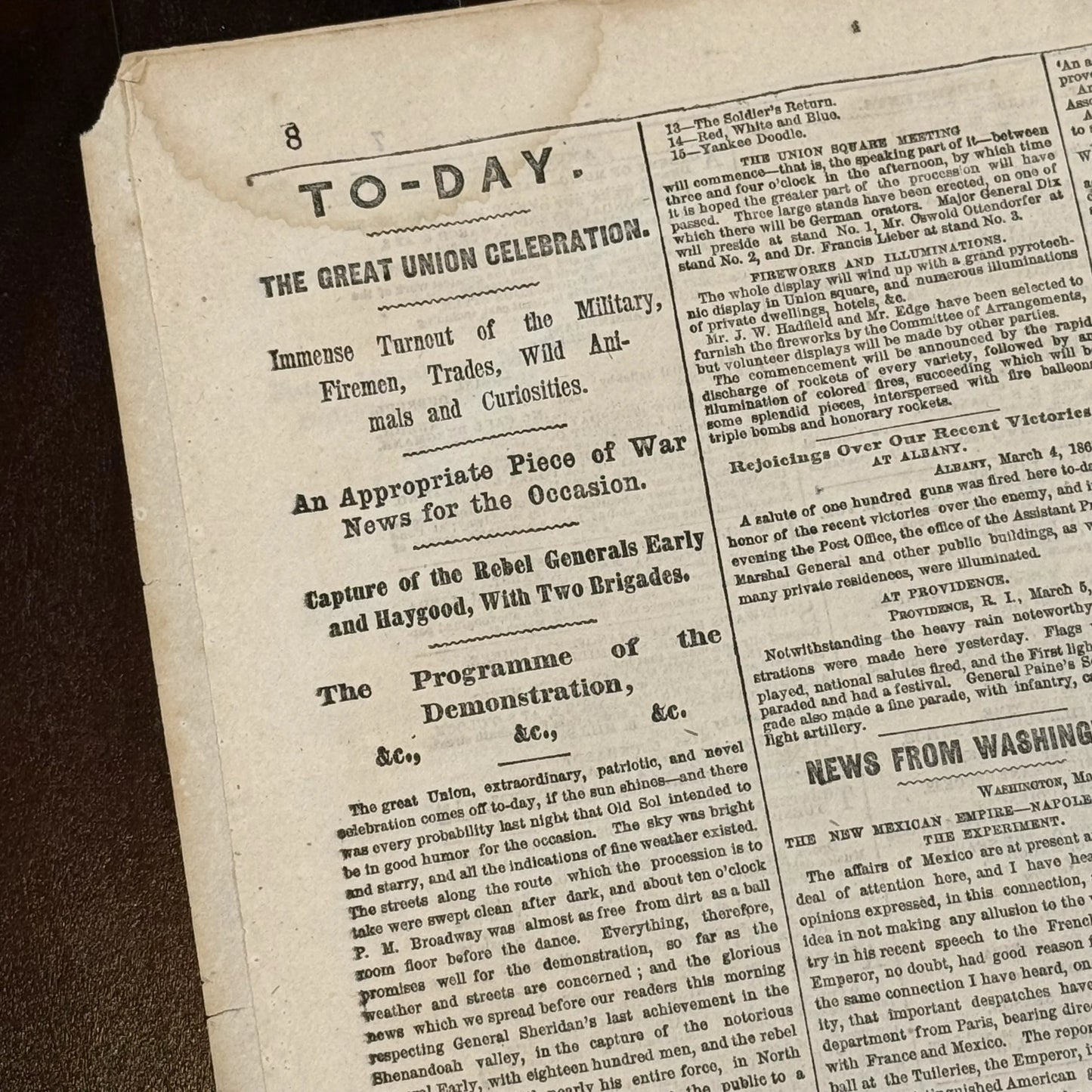 The New York Herald reporting capture of Rebel General Early — March 6, 1866
