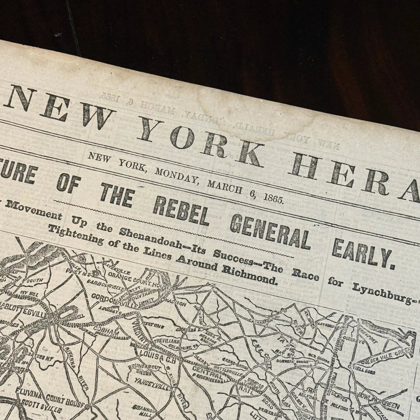 The New York Herald reporting capture of Rebel General Early — March 6, 1866