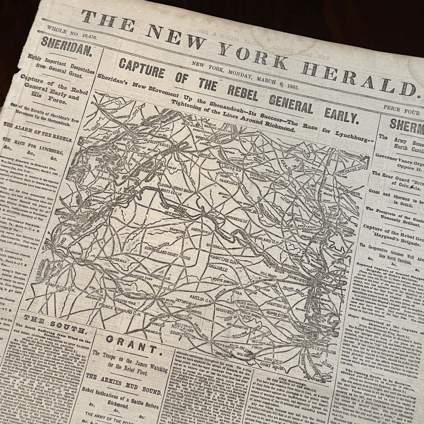 The New York Herald reporting capture of Rebel General Early — March 6, 1866