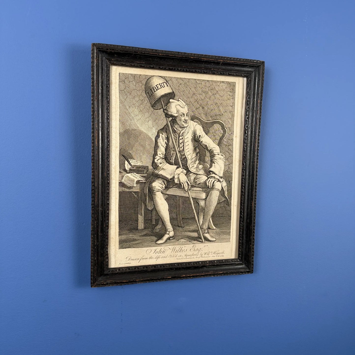 "John Wilkes, Esq." engraving by William Hogarth — 1763