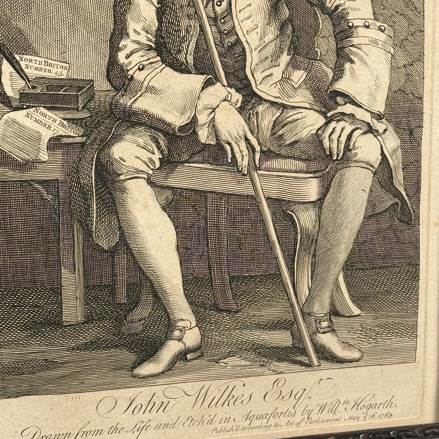 "John Wilkes, Esq." engraving by William Hogarth — 1763