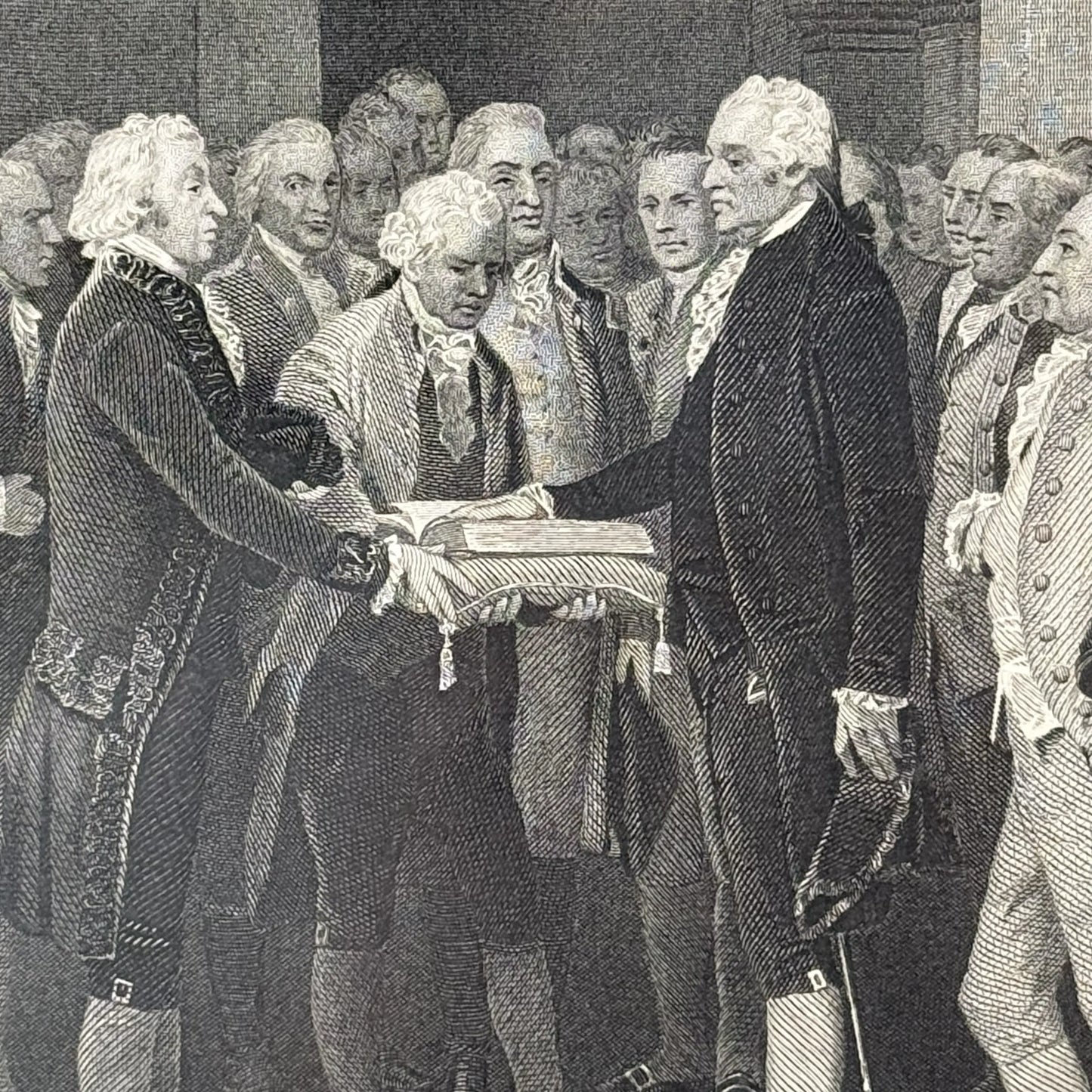 "Inauguration of Washington" engraving — 1870 — Framed