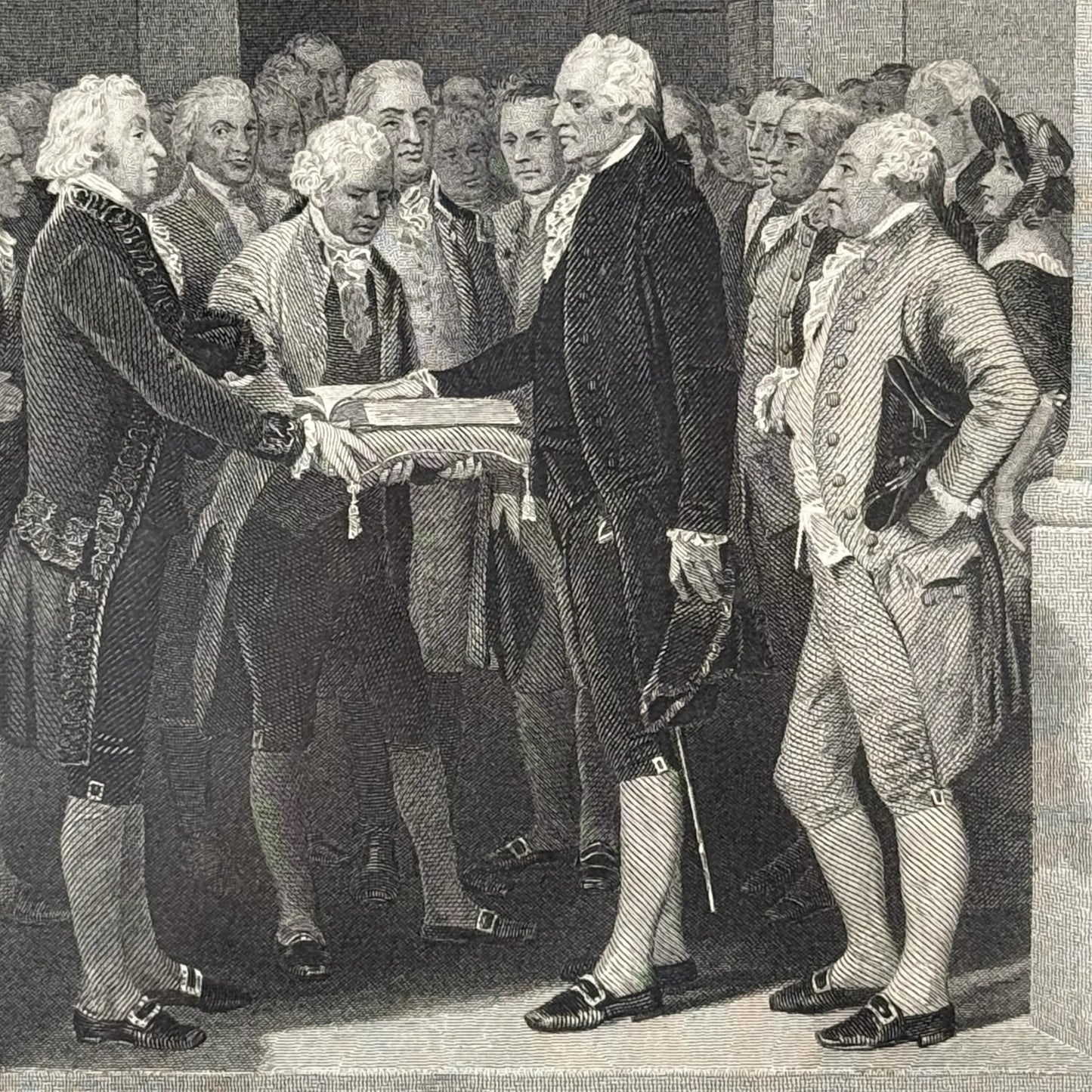 "Inauguration of Washington" engraving — 1870 — Framed
