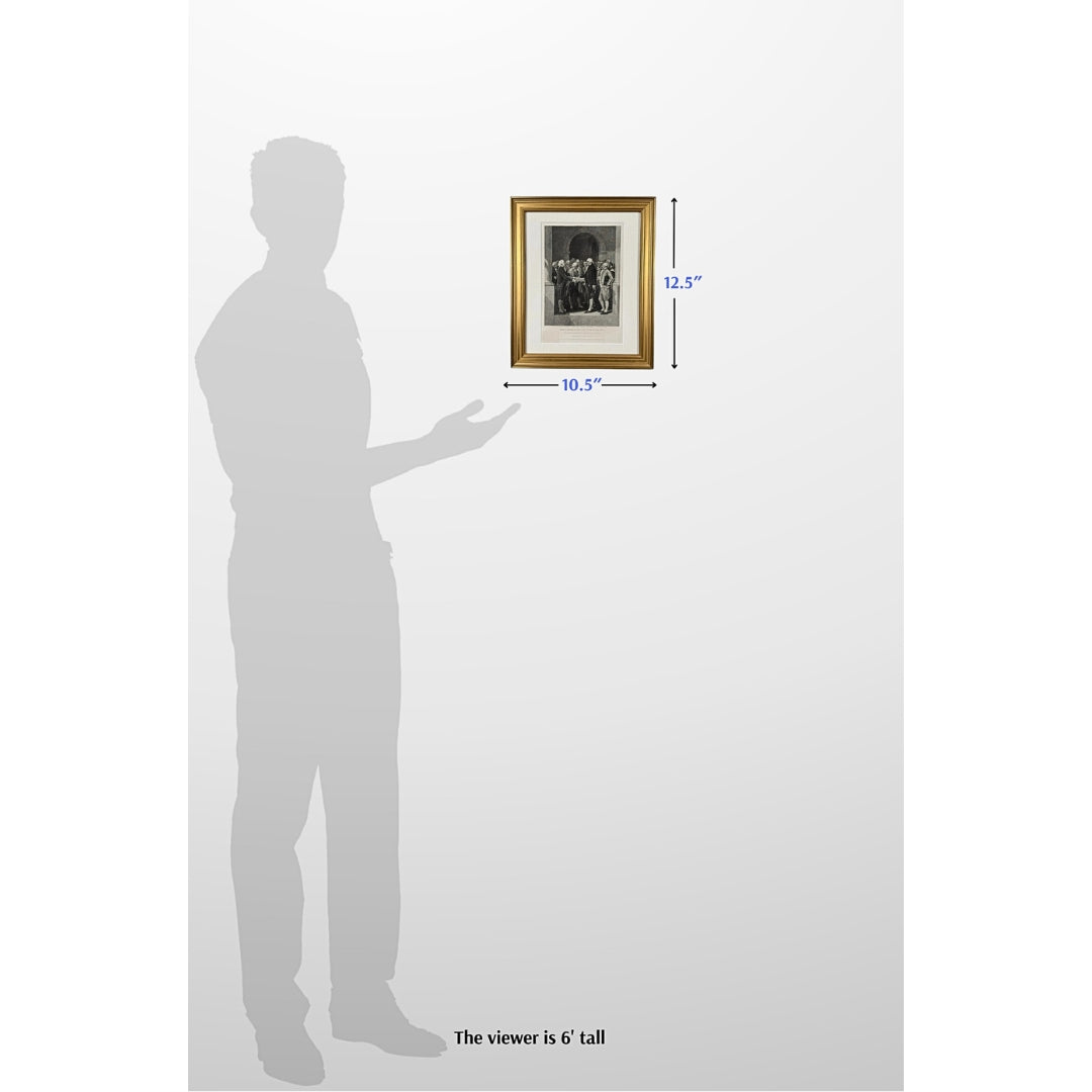 "Inauguration of Washington" engraving — 1870 — Framed