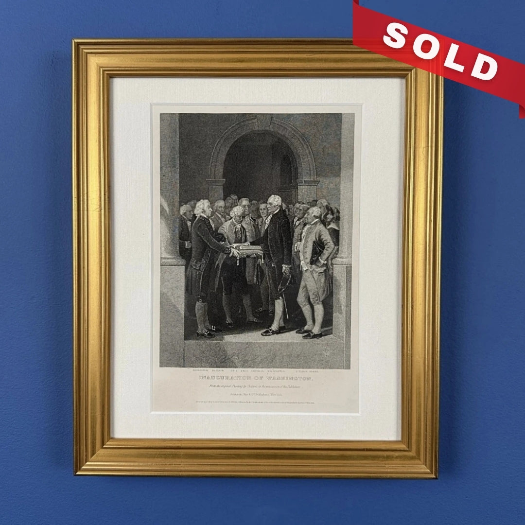 "Inauguration of Washington" engraving — 1870 — Framed