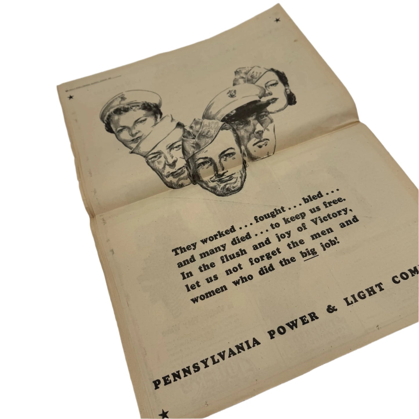 Newspapers covering of the Attack on Pearl Harbor on December 8, 1941 and the Japanese Surrender in 1945