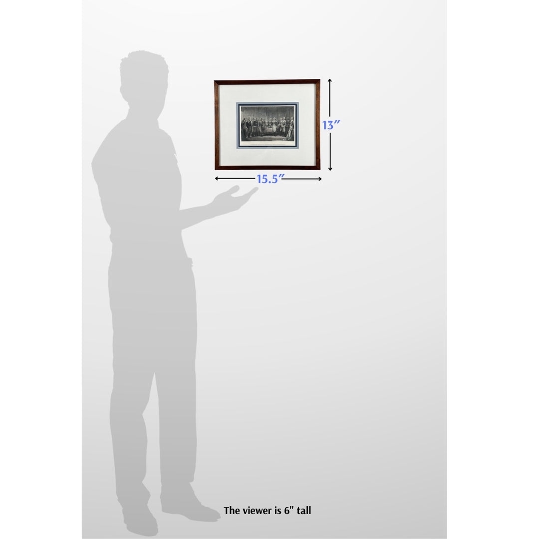 "Interview of Howe's Messenger with Washington" — Matted framed engraving