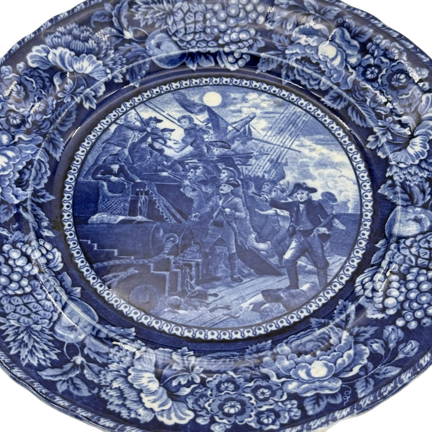 John Paul Jones capturing the Serapis on September 23, 1779 — Historical Staffordshire Plate