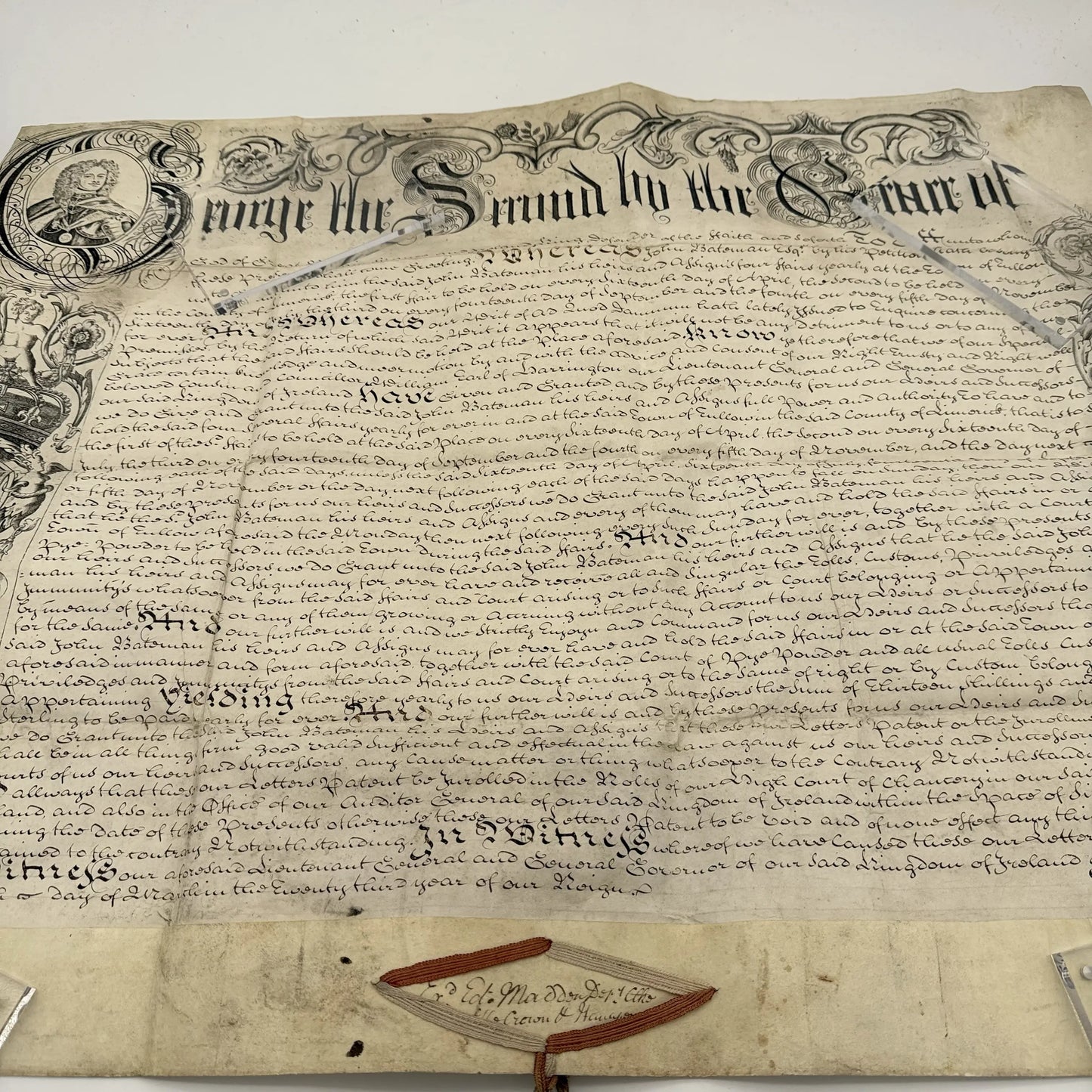 1750 Royal letters patent under the reign of Reign of King George II, King of England and Ireland