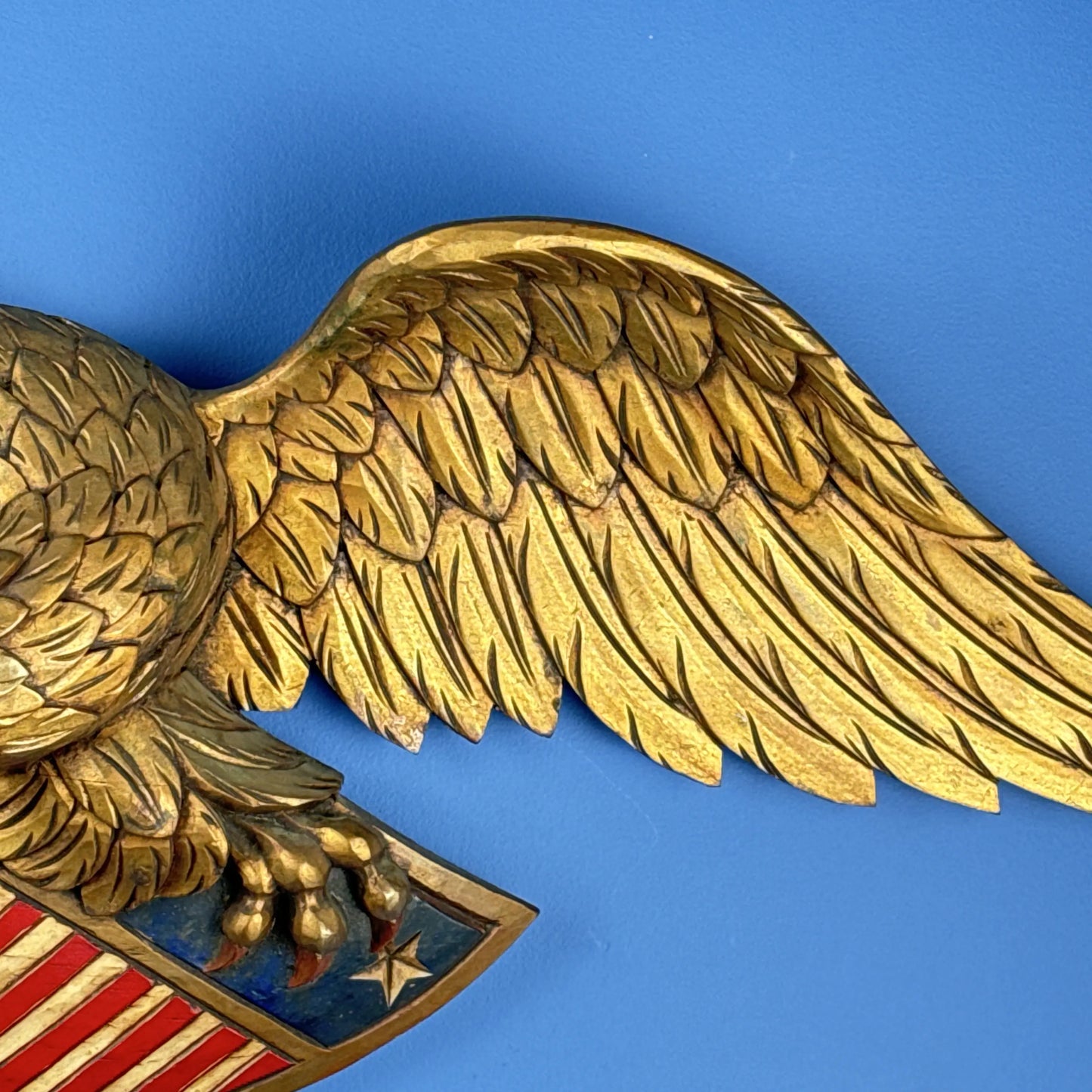 "Louisburg" Large Wooden Eagle — 44" wide — in the style of John Haley Bellamy