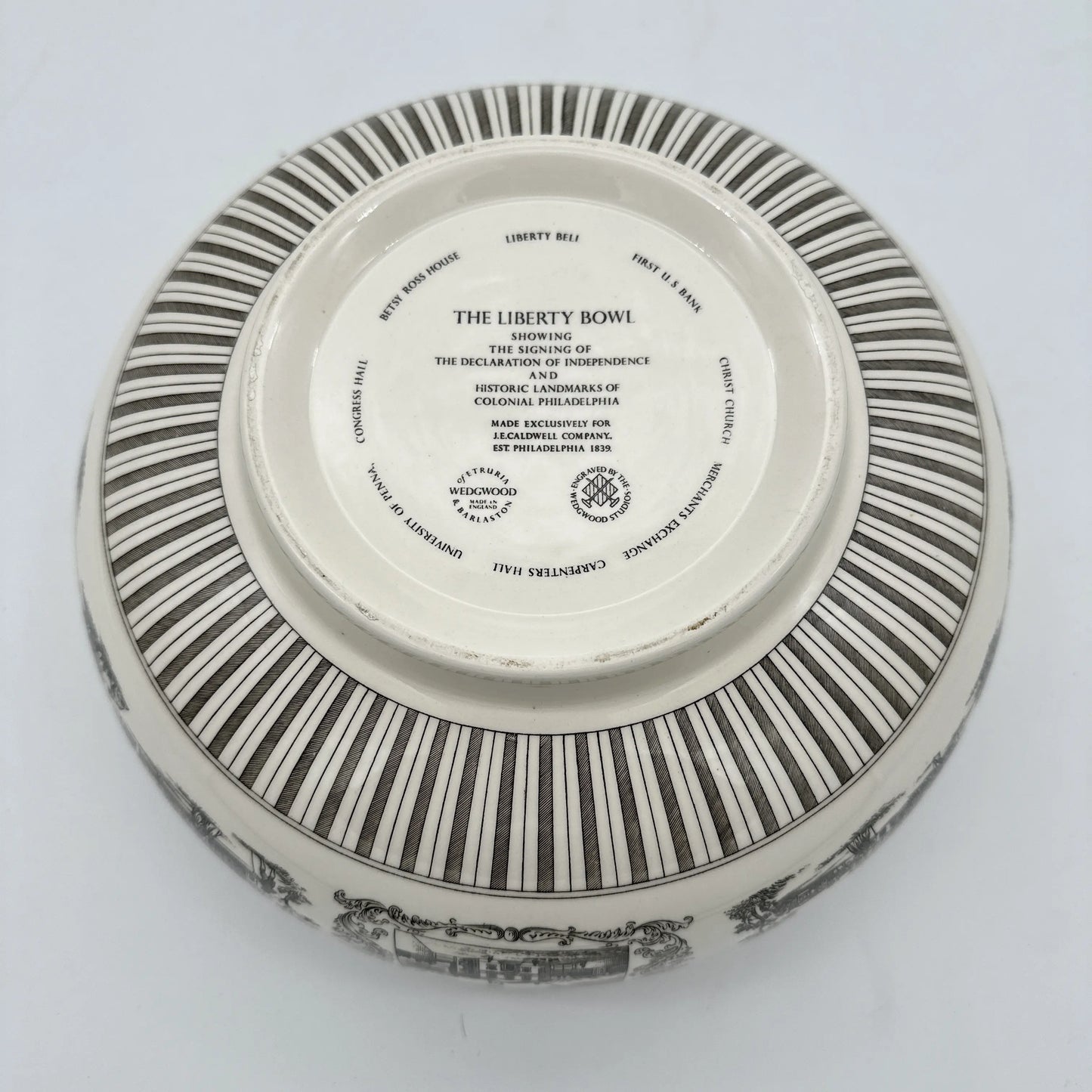 "The Liberty Bowl" Showing the Signing of the Declaration of Independence and Historic Landmarks of Colonial Philadelphia