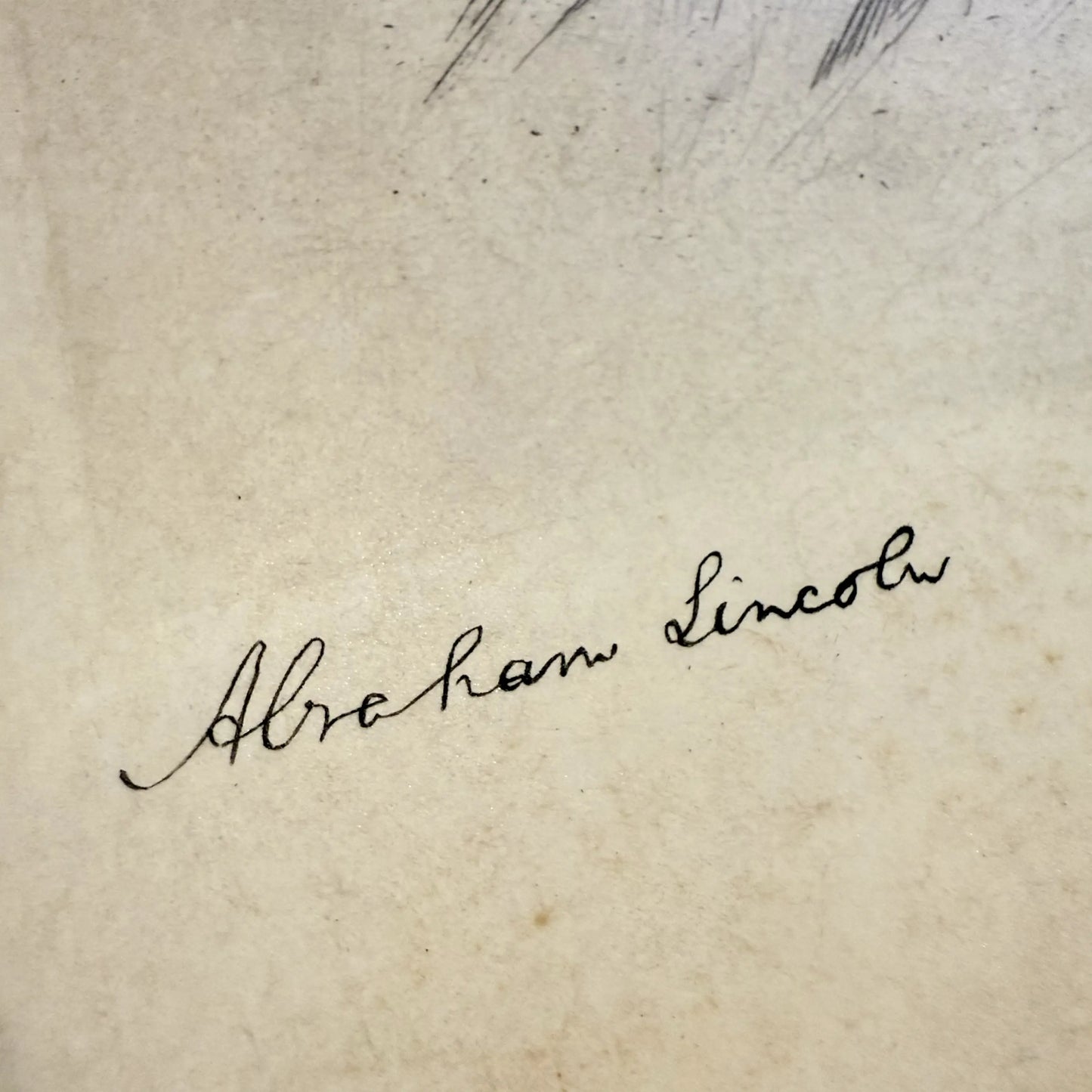 Lincoln Profile Portrait — Signed by the artist, Thomas Johnson — Framed — 1892