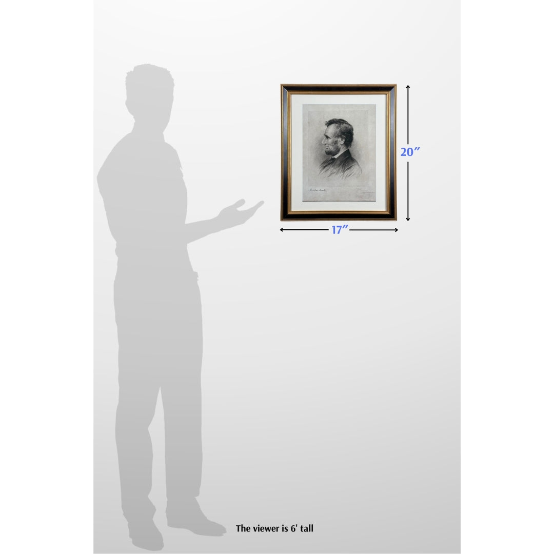 Lincoln Profile Portrait — Signed by the artist, Thomas Johnson — Framed — 1892