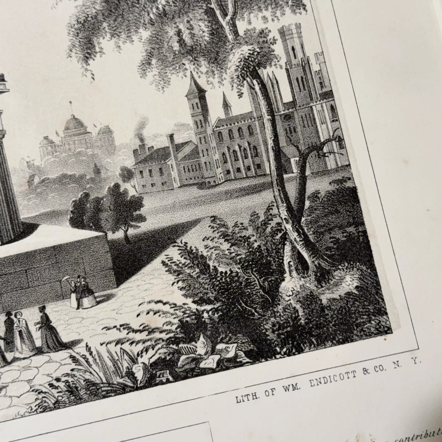 Washington Monument Fundraising Certificate — 1850 — With donor's name and amount — Framed
