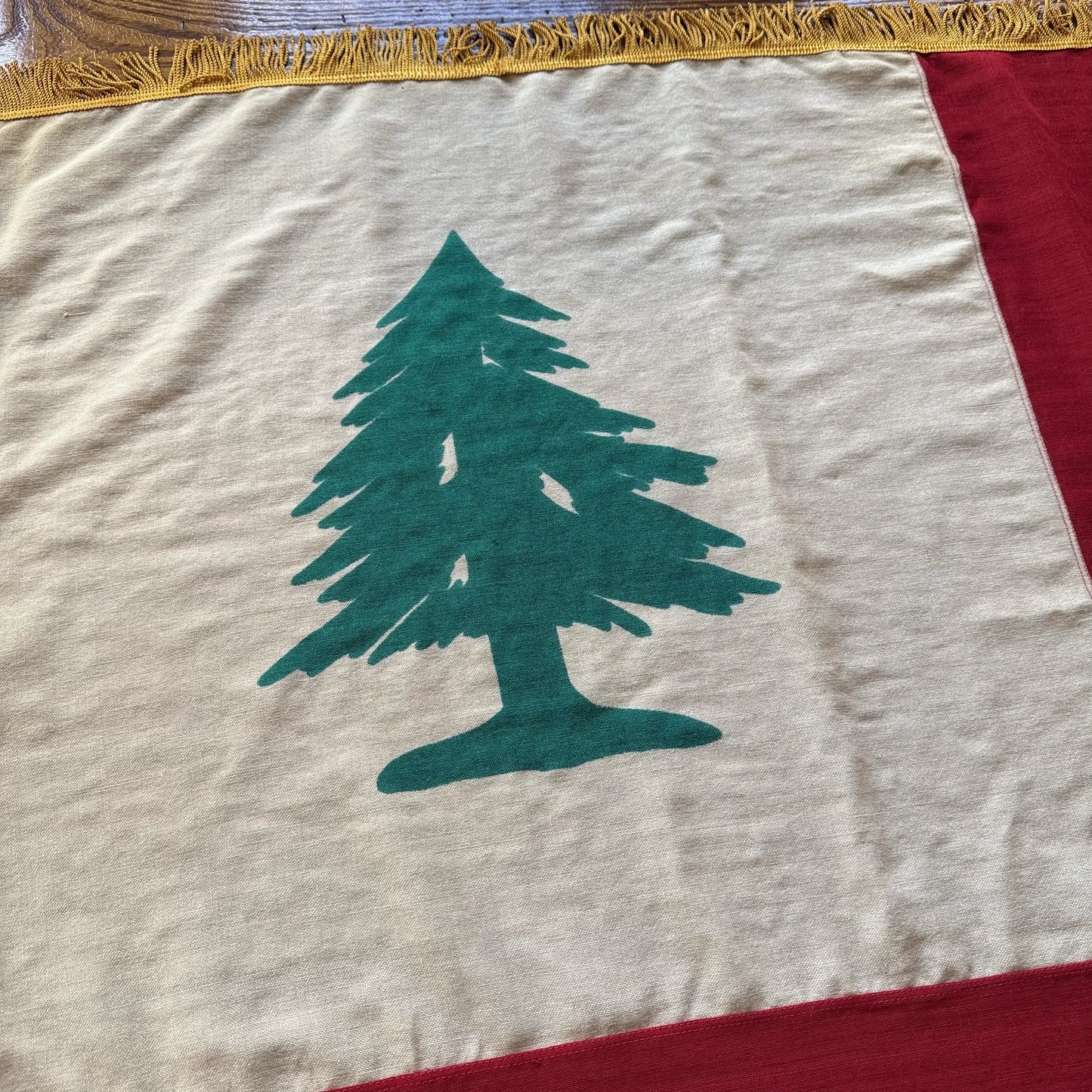 "Flag of New England" or the "Continental Flag" — Wool flag with gold fringe — Made by Annin