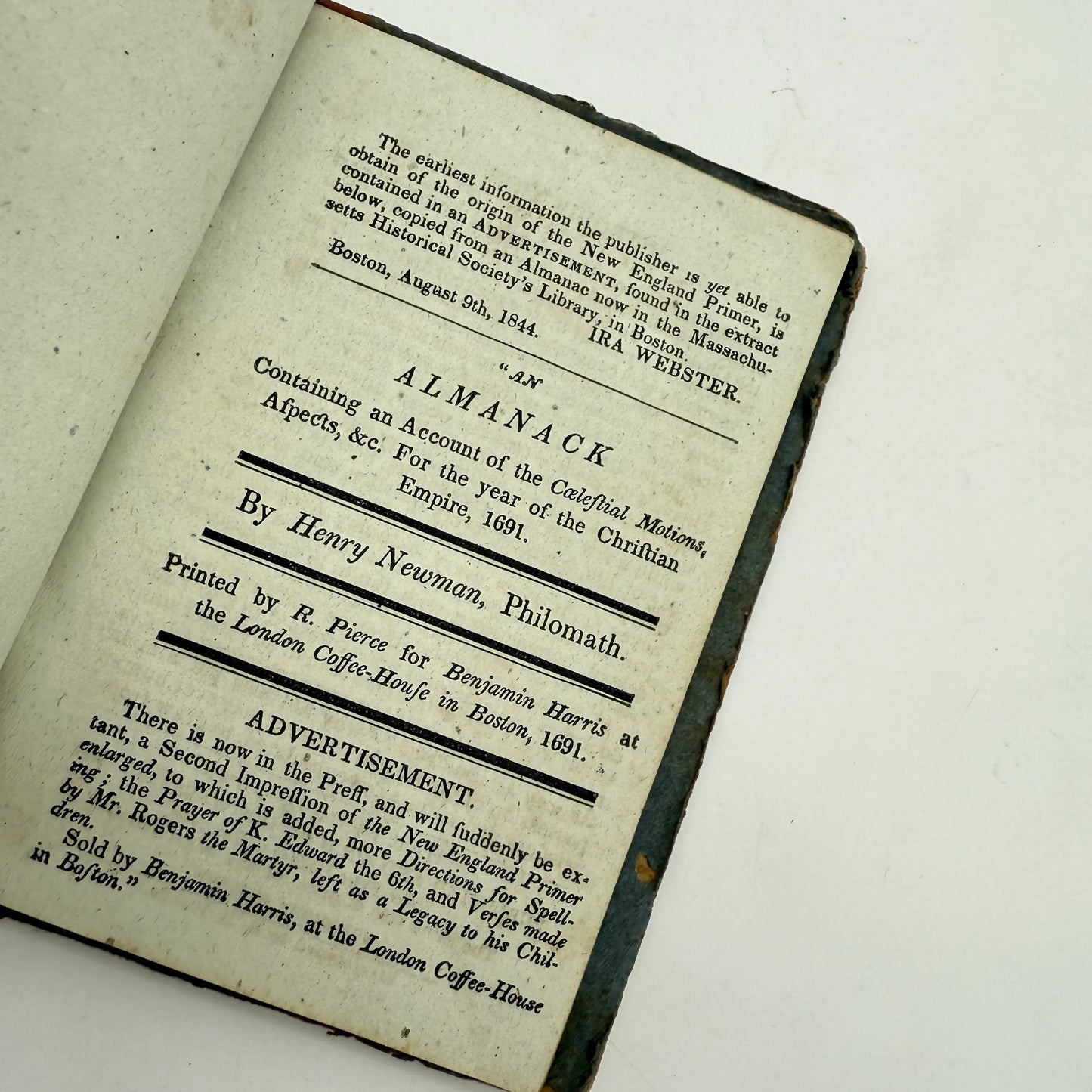 "New England Primer Improved" — 1849 printing of an 1844 reprint of a 1691 book