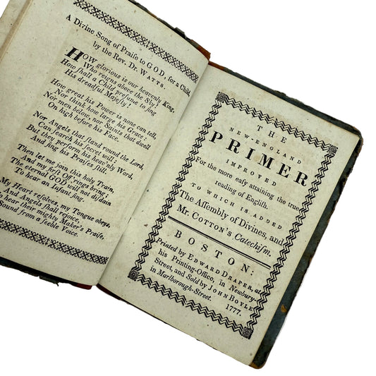 "New England Primer Improved" — 1849 printing of an 1844 reprint of a 1691 book