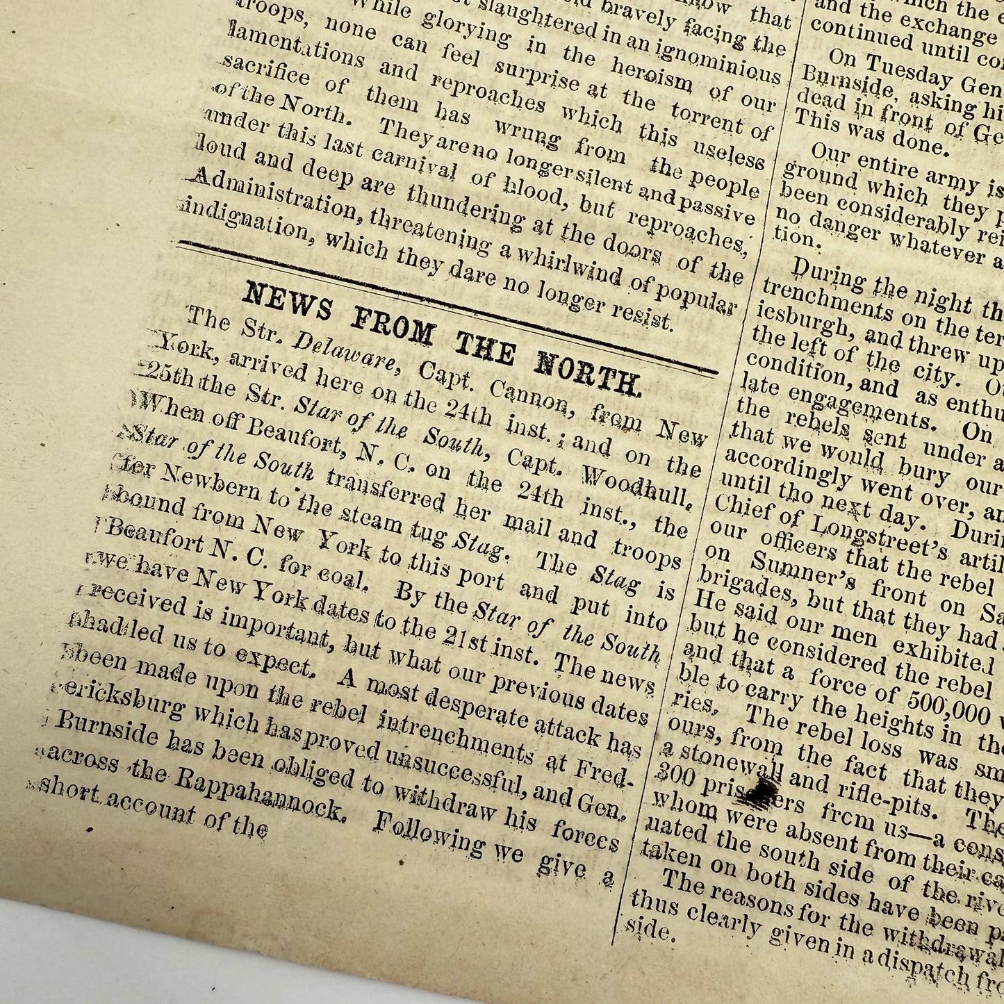 The New South — Union occupation newspaper — 1862