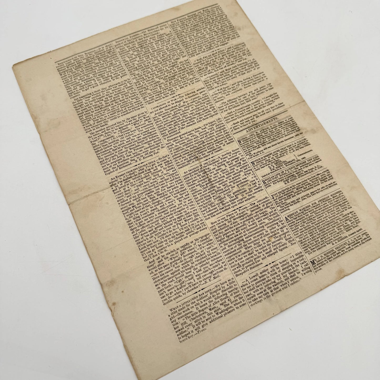 The New South — Union occupation newspaper — 1862