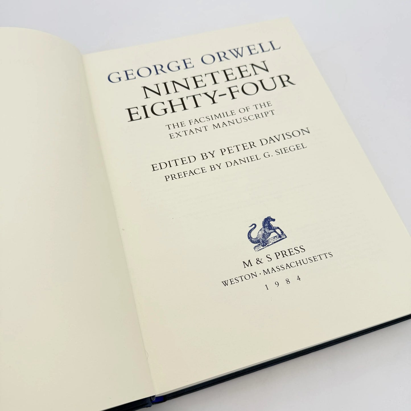 "1984" Boxed limited edition — #4 of 55 copies — The Facsimile of the Extant Manuscript