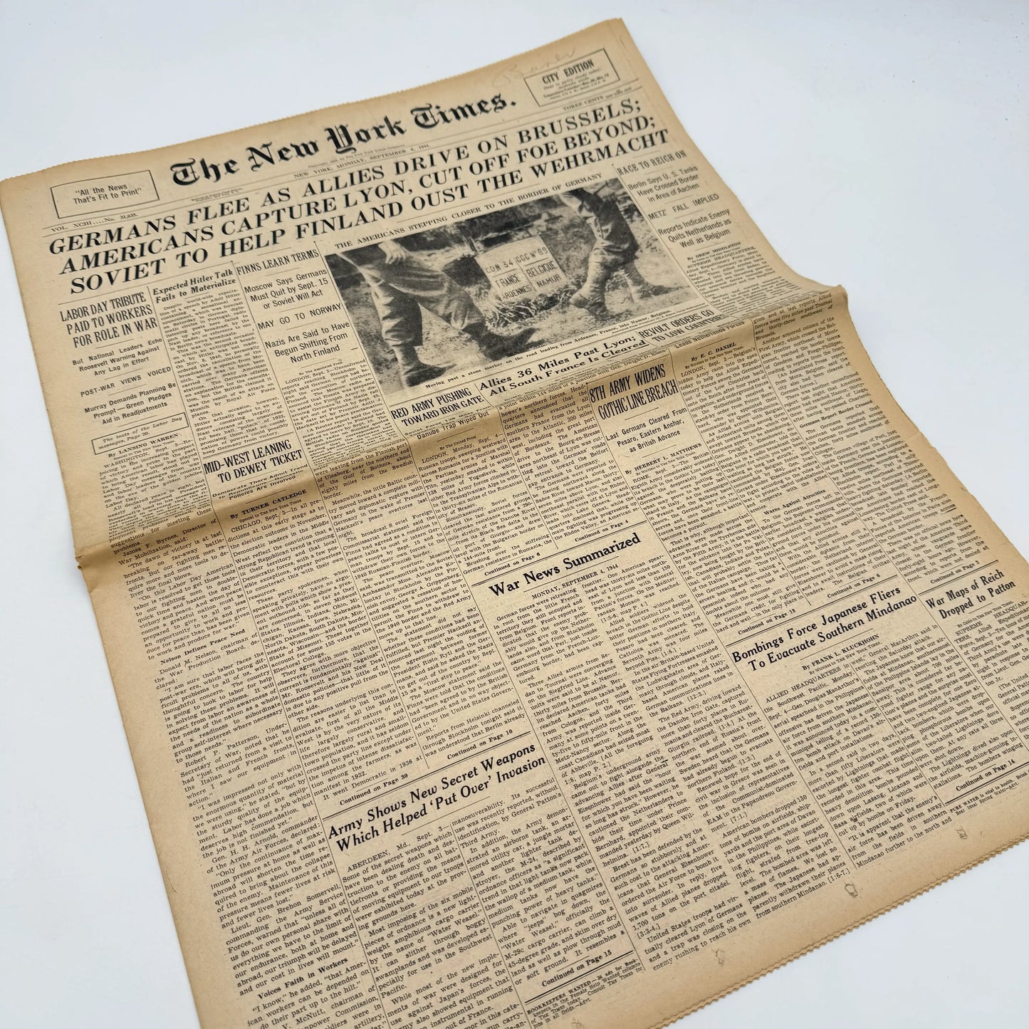 The New York Times — September 1, 3, 4, and 5, 1944 — Sold as a set