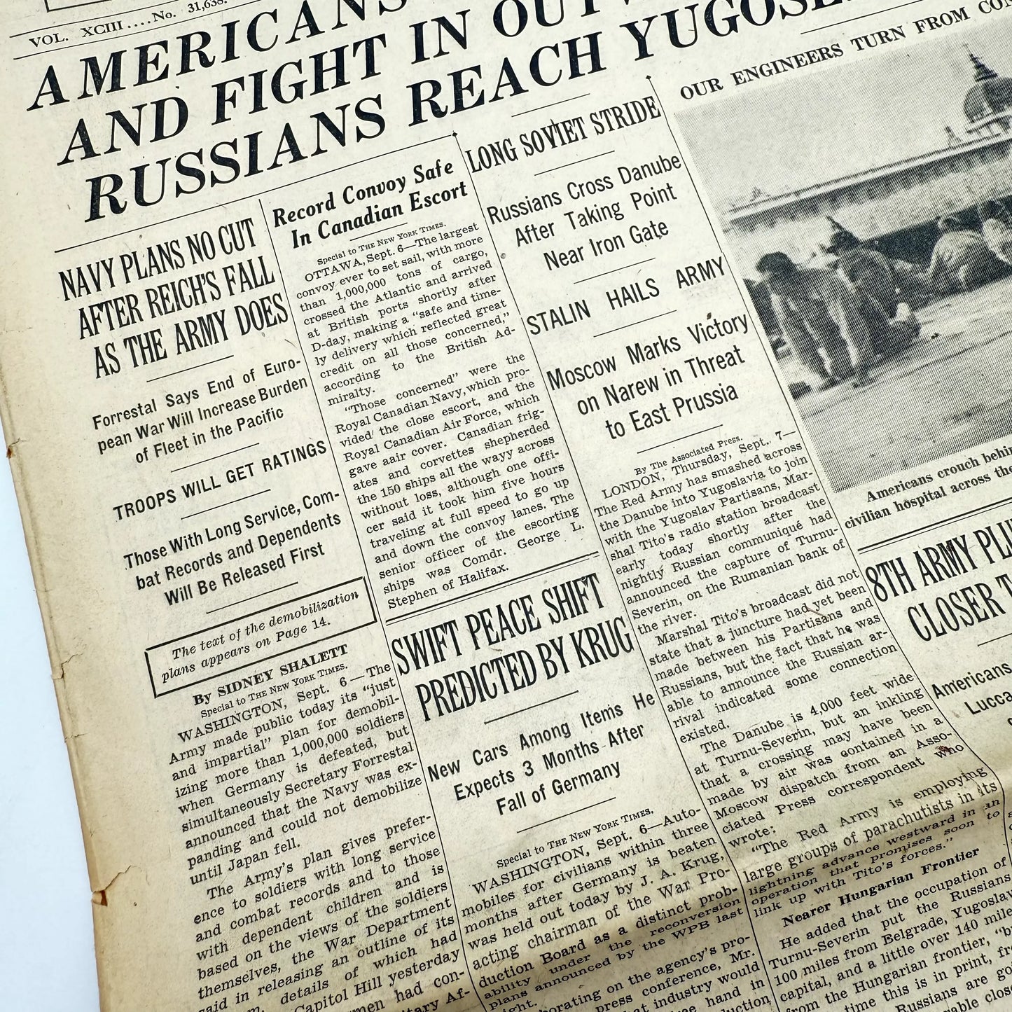 The New York Times — September 6 - 9, 1944 — Sold as a set