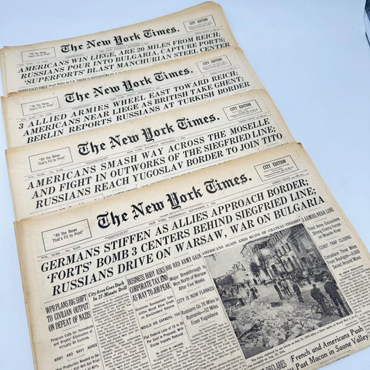 The New York Times — September 6 - 9, 1944 — Sold as a set