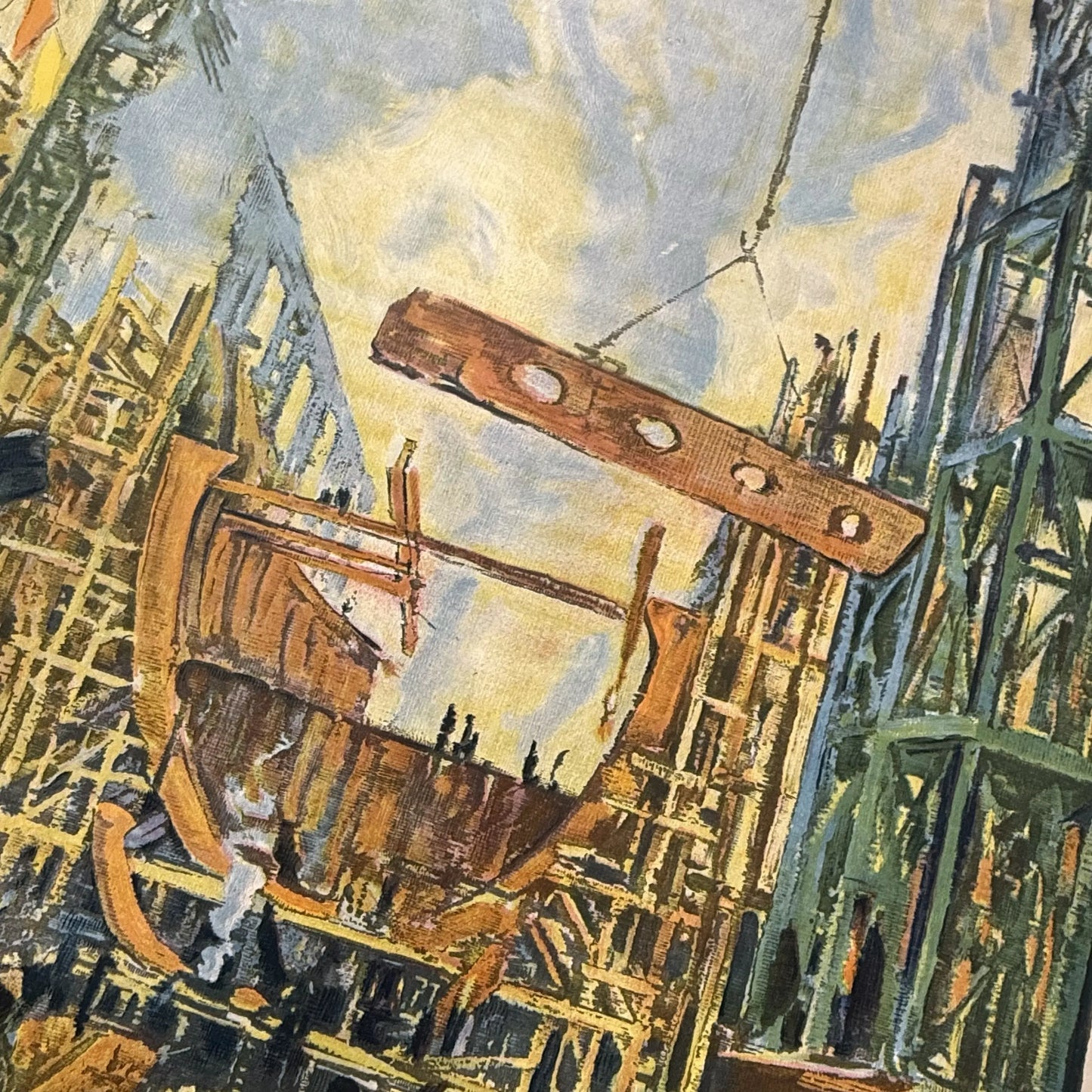 Original 1918 WWI Poster — "On the Job for Victory" — 42" x 57" — Linen-backed