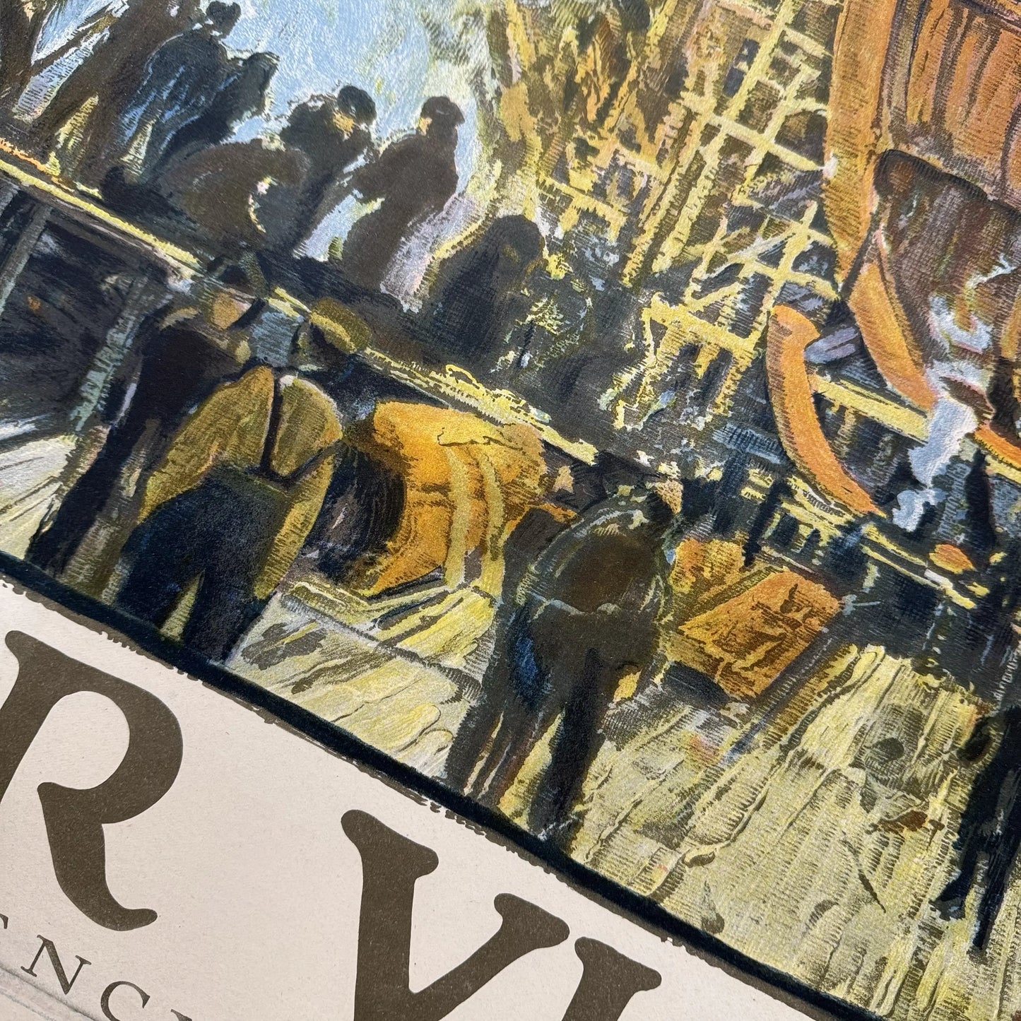 Original 1918 WWI Poster — "On the Job for Victory" — 42" x 57" — Linen-backed