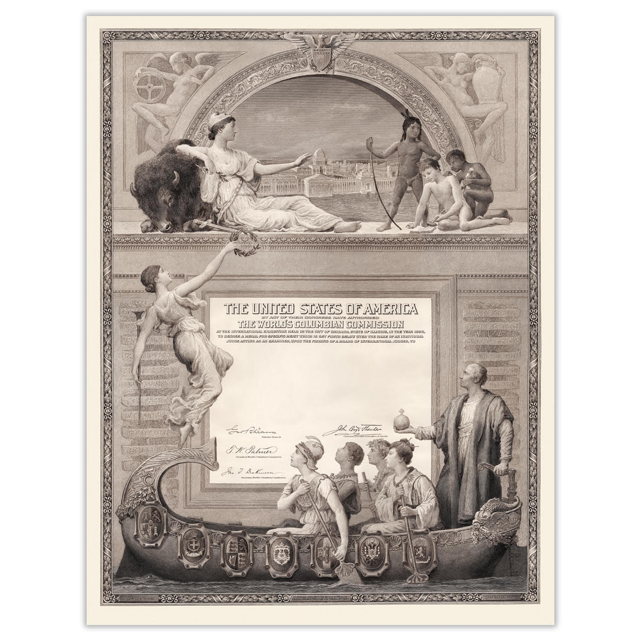 World’s Columbian Exposition Award Certificate — 1893 — Archival print